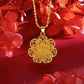 Elegant Gold Tone Flower Pendant Necklace