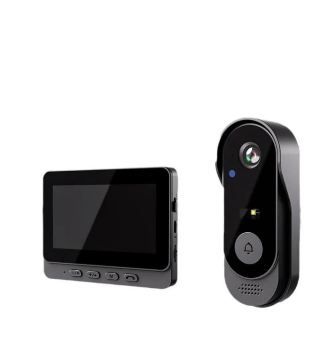Wireless doorbell camera: 1080P, 170° angle, 4.3-inch screen, IPX65 outdoor waterproof, night vision
