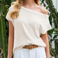 ⏰Hot Sale 49% OFF-🥰Womens Short Sleeve Off One Shoulder Sweater Tops