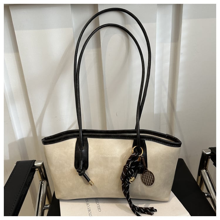 👝Women's Elegant Solid Color Large Capacity Shoulder Bag | Trendy Versatile Tote for Daily Commute & Casual Use