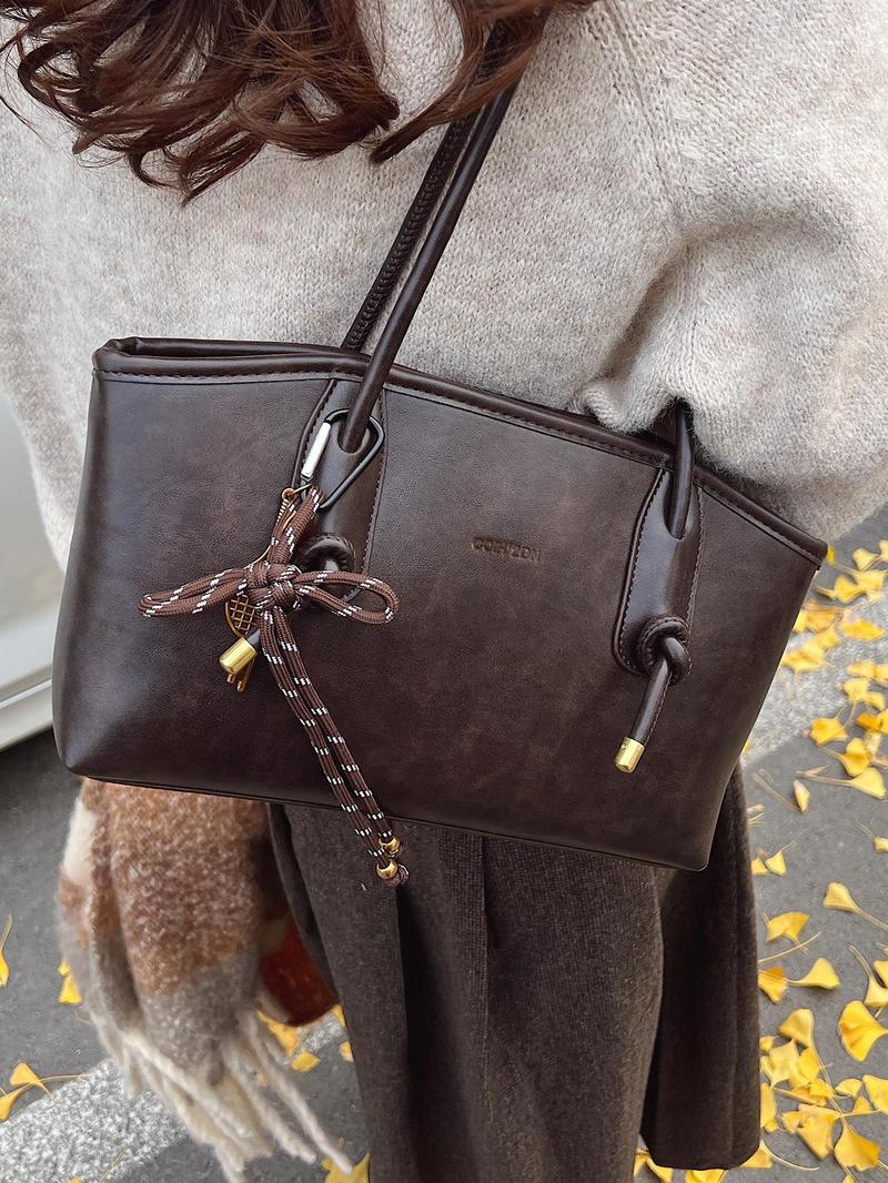 👝Women's Elegant Solid Color Large Capacity Shoulder Bag | Trendy Versatile Tote for Daily Commute & Casual Use