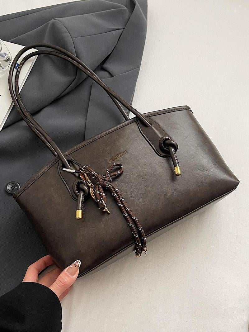 👝Women's Elegant Solid Color Large Capacity Shoulder Bag | Trendy Versatile Tote for Daily Commute & Casual Use