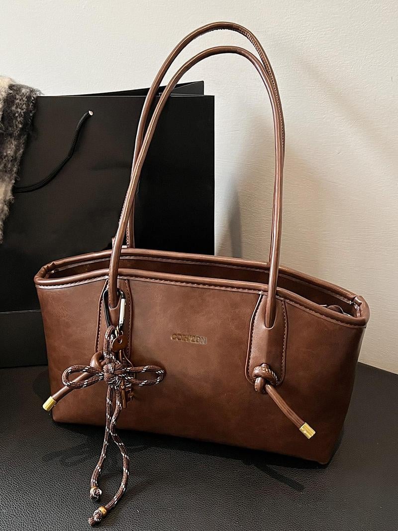 👝Women's Elegant Solid Color Large Capacity Shoulder Bag | Trendy Versatile Tote for Daily Commute & Casual Use