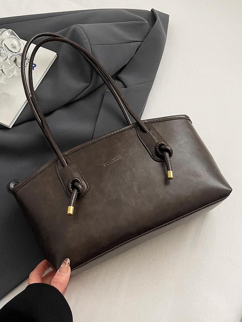 👝Women's Elegant Solid Color Large Capacity Shoulder Bag | Trendy Versatile Tote for Daily Commute & Casual Use