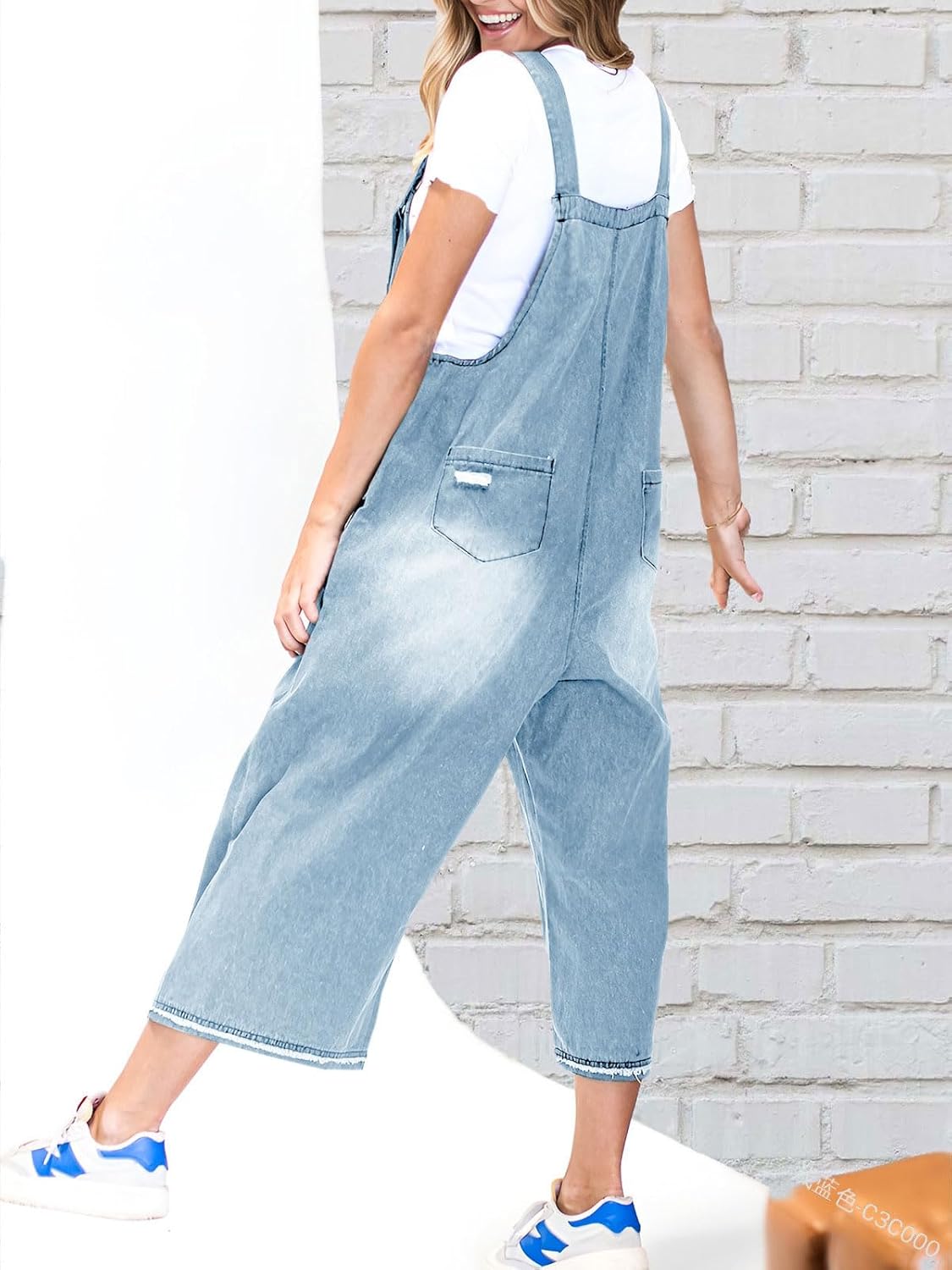 💖LAST DAY SALE 50% OFF💖Women's Cute Casual Button Jumpsuit Ripped Denim Overalls