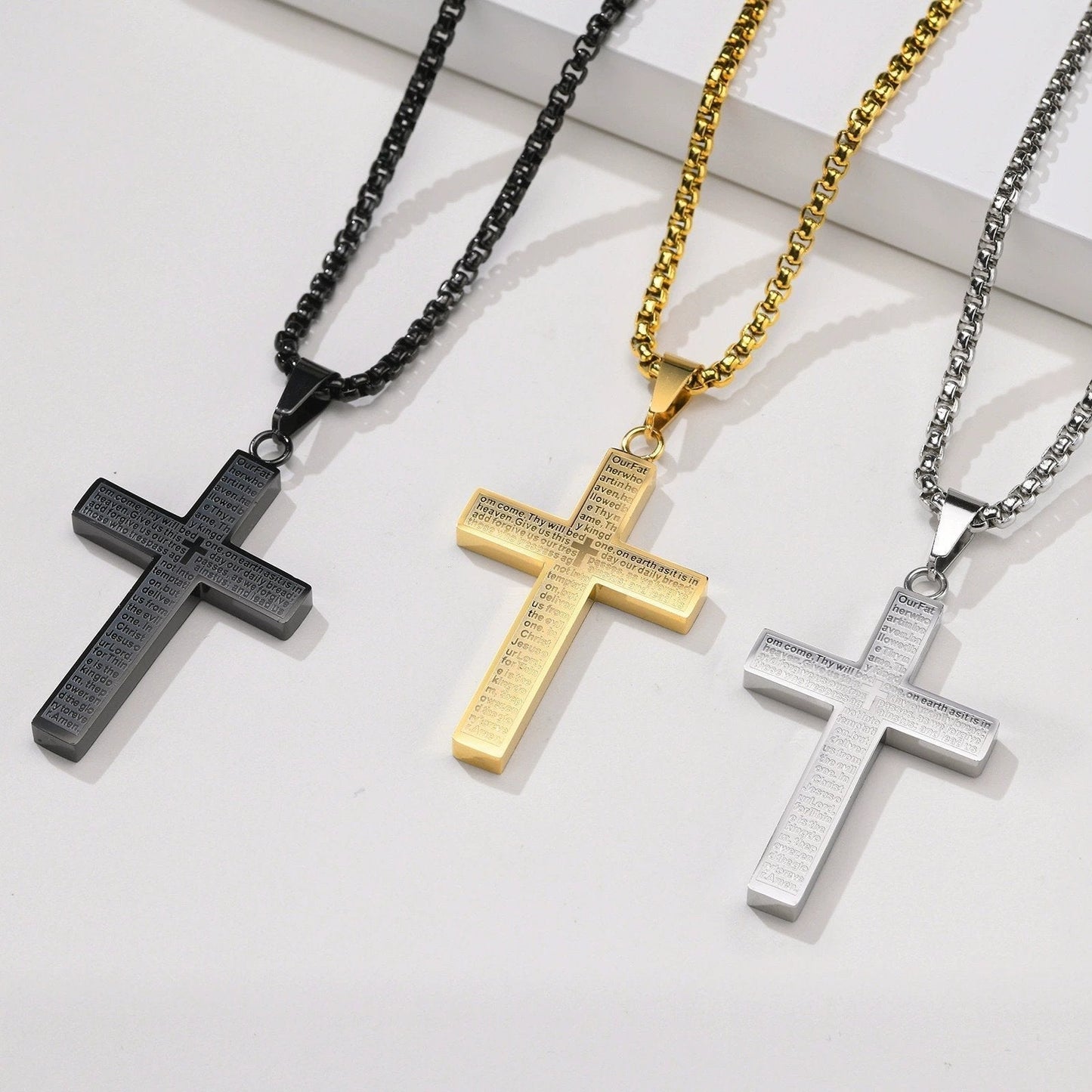🎉Buy 1 Get 1 Free🎉Lord's Prayer Scibble Cross Necklace