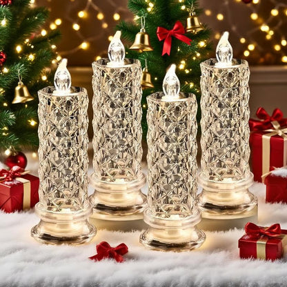 🔥Last Day 50% OFF🎁Set of 4 LED Crystal Candle Lights- Romantic Tabletop Night Lights