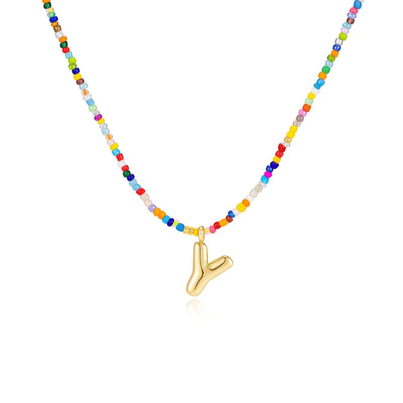 💜LAST DAY PROMOTION - 50%OFF💜 Letter Beaded Necklace for Women🔤A-Z