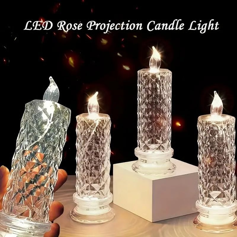 🔥Last Day 50% OFF🎁Set of 4 LED Crystal Candle Lights- Romantic Tabletop Night Lights