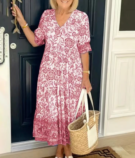 💝Hot sale-70% OFF💝🔥V-neck cozy Bohemian Latest Style Dress