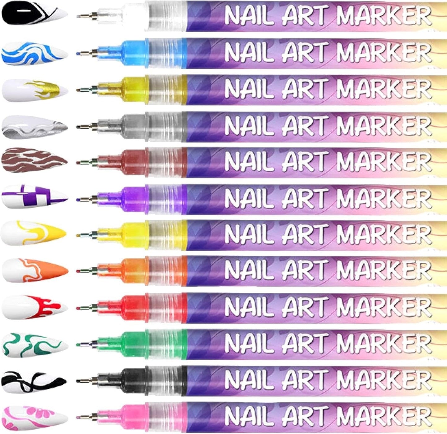 🎁Hot Sale 50% OFF⏳🎨12 Colors Nail Art Pens Set