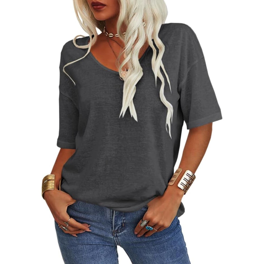 🌸Women's Solid Color V-Neck T-shirt