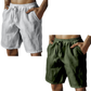 （S-3XL）🌿Men's Elastic Drawstring Solid Cotton Linen Shorts