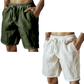 （S-3XL）🌿Men's Elastic Drawstring Solid Cotton Linen Shorts