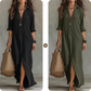 Casual Loose Fit Maxi Dress with Front Slit
