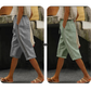 Women's Summer Capri Pants with Lace Cutout Detail