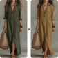 Casual Loose Fit Maxi Dress with Front Slit