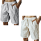 （S-3XL）🌿Men's Elastic Drawstring Solid Cotton Linen Shorts