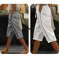 Women's Summer Capri Pants with Lace Cutout Detail