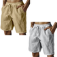 （S-3XL）🌿Men's Elastic Drawstring Solid Cotton Linen Shorts
