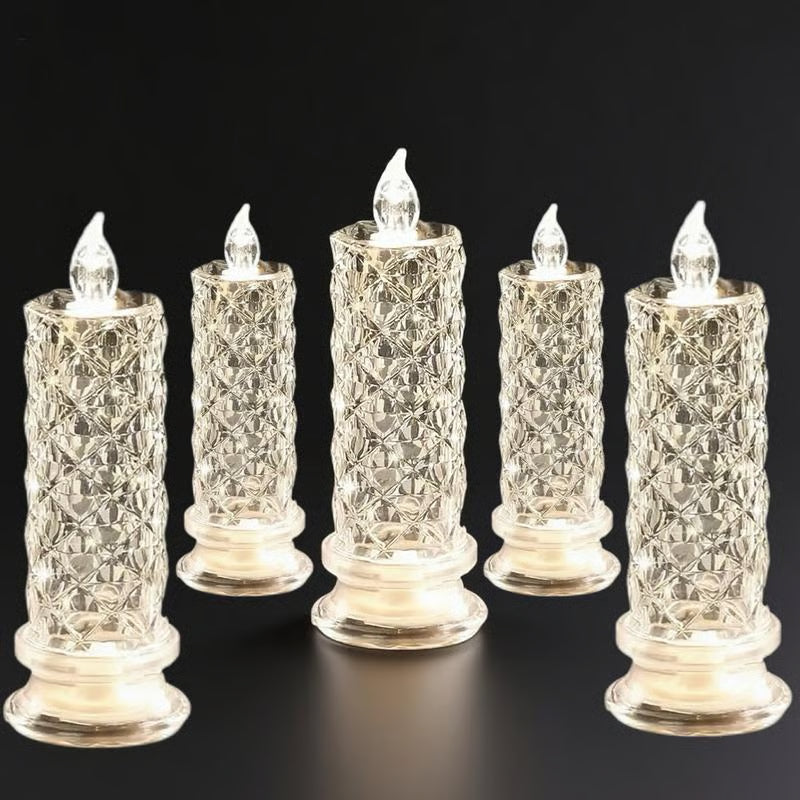 🔥Last Day 50% OFF🎁Set of 4 LED Crystal Candle Lights- Romantic Tabletop Night Lights