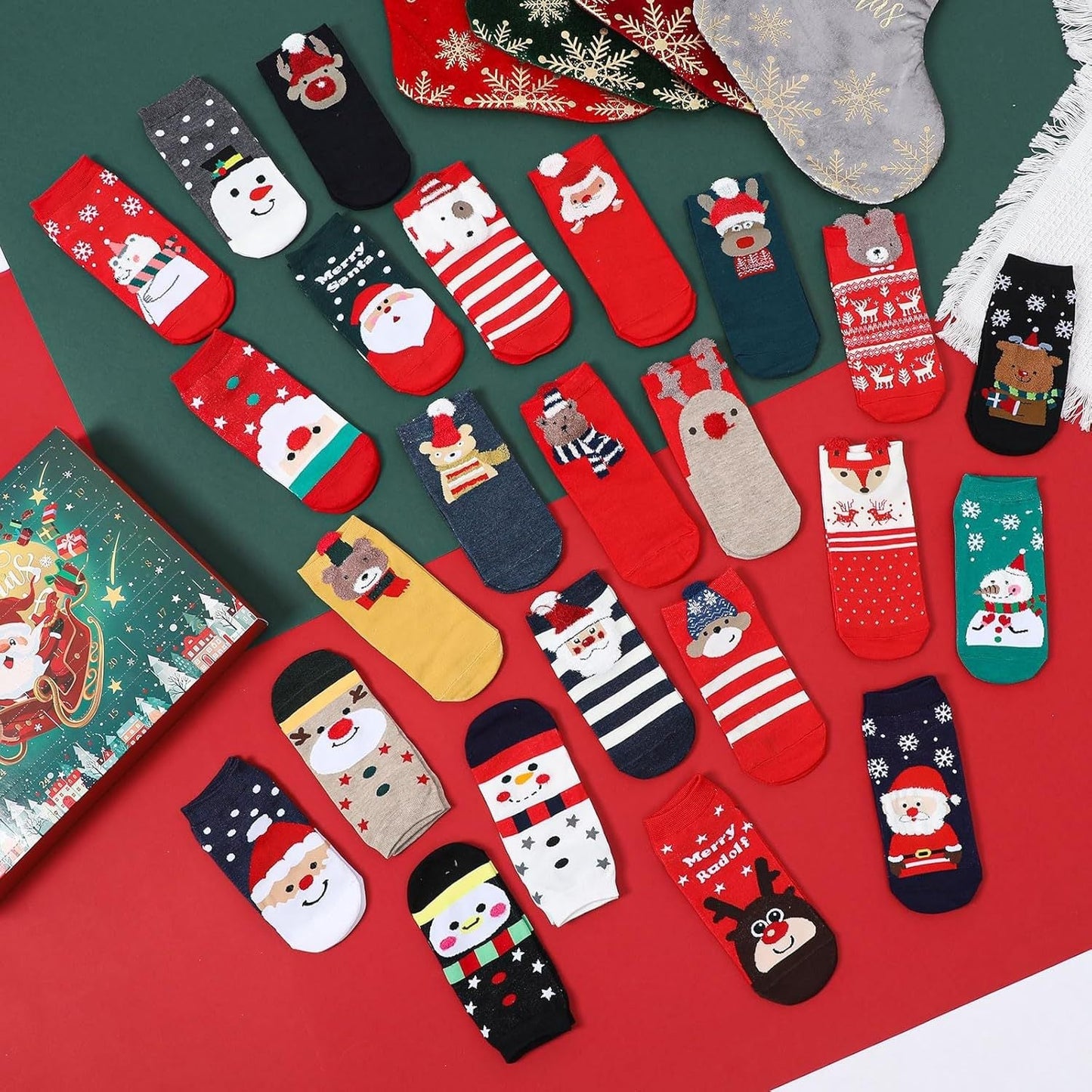 ⏰Christmas Limited Sale!!🎄20K+ SOLD! 🎁✨Christmas Countdown Socks Blind Box