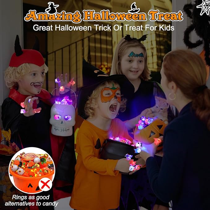 ⚡🔥LED Light Halloween Glowing Ring😍 - Set with 50pcs