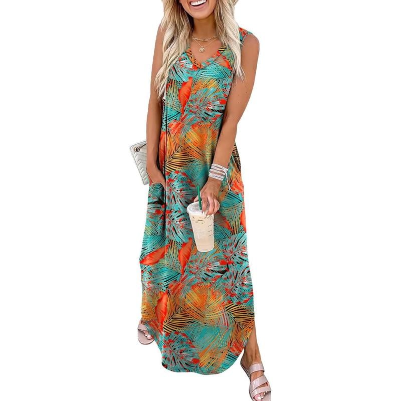 💖LAST DAY SALE 49% OFF!!💖Summer Dresses Maxi Dress Vacation Beach Sundresses with Pockets