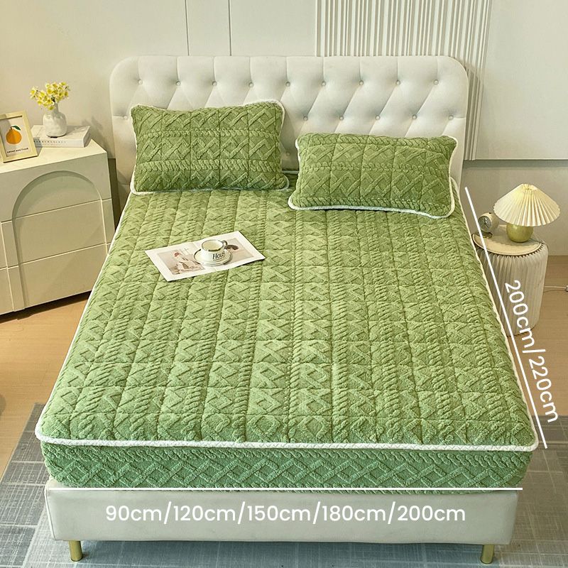 🛏️ 50% OFF! 🎁 WARM FITTED BED SHEET - Brushed Flannel & Deep Pocket (Up to 40cm), Non-Slip Corners for All-Season Comfort❄️🛌