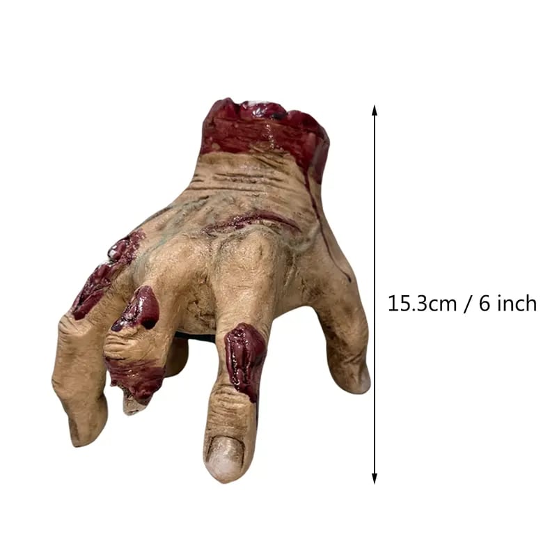 🖐️ 50% OFF NOW! ✨ Realistic Scary Hand Props - Flexible & Creepy for Halloween/Cosplay, Perfect for Decoration or Pranks 🎃📦