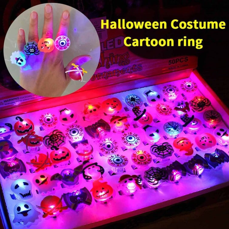 ⚡🔥LED Light Halloween Glowing Ring😍 - Set with 50pcs