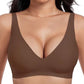 💗LAST DAY Special Price £12.99!⚡50K+ SOLD!!💕 Jelly Wireless Womens Comfortable Wireless Bras Push Up Bralettes Seamless Tshirts Bras Deep V Everyday Bras