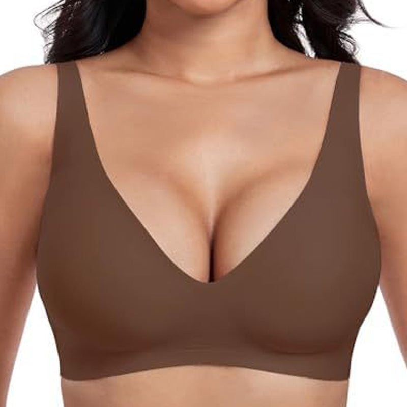 💗LAST DAY Special Price £12.99!⚡50K+ SOLD!!💕 Jelly Wireless Womens Comfortable Wireless Bras Push Up Bralettes Seamless Tshirts Bras Deep V Everyday Bras
