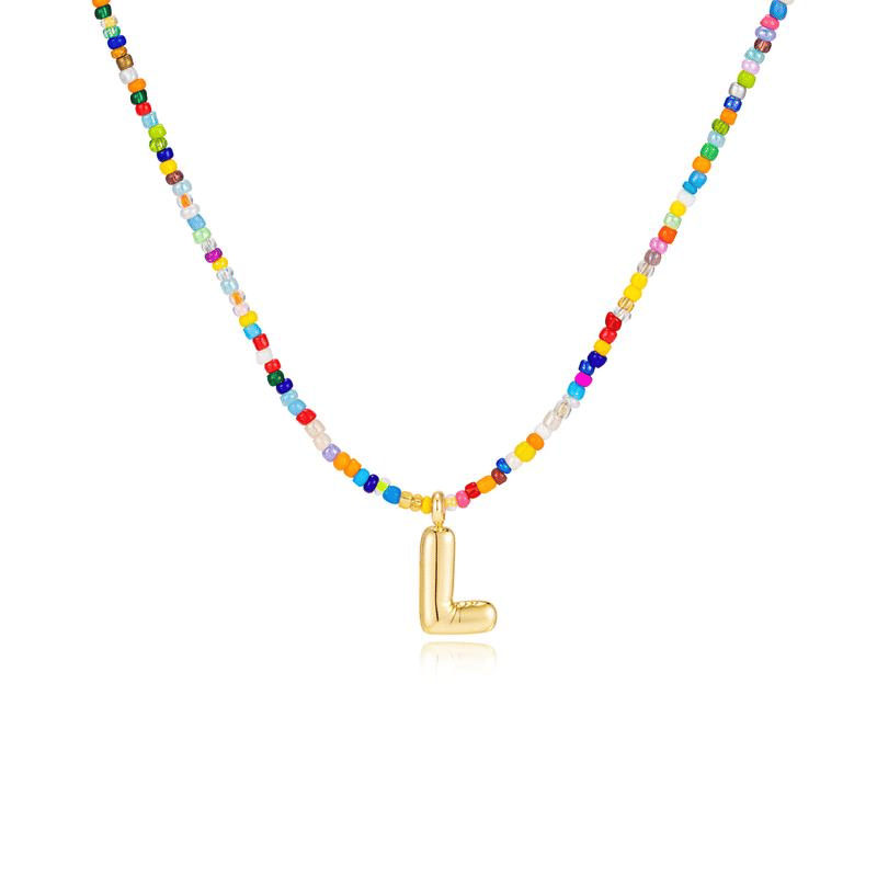 💜LAST DAY PROMOTION - 50%OFF💜 Letter Beaded Necklace for Women🔤A-Z
