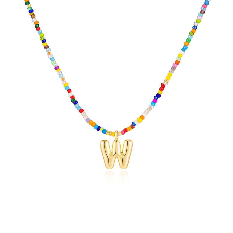 💜LAST DAY PROMOTION - 50%OFF💜 Letter Beaded Necklace for Women🔤A-Z