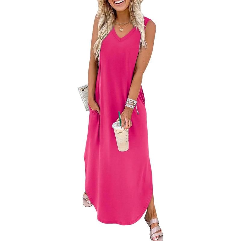 💖LAST DAY SALE 49% OFF!!💖Summer Dresses Maxi Dress Vacation Beach Sundresses with Pockets