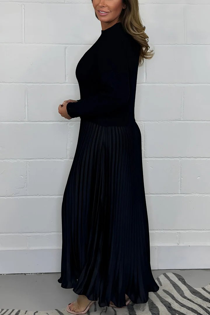 🌸LAST DAY SALE: ONLY ￡24.99!!✨ Effortless Elegance | Women's Pleated Round-Neck Maxi Dress 🌟