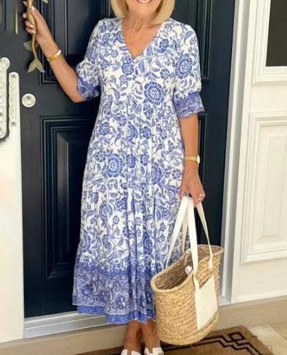 💝Hot sale-70% OFF💝🔥V-neck cozy Bohemian Latest Style Dress