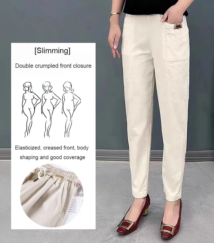 💕New Year Hot Sale 49% OFF💕💝Women's Elastic Waist Cotton Pants💝