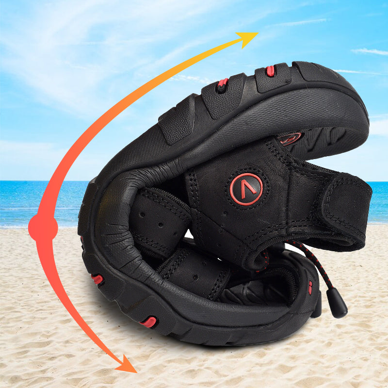 👟 2026 Sale — Over 16,000 Sold!🔥 Men's Genuine Leather Beach Shoes – Anti-Slip Sole 🏖️