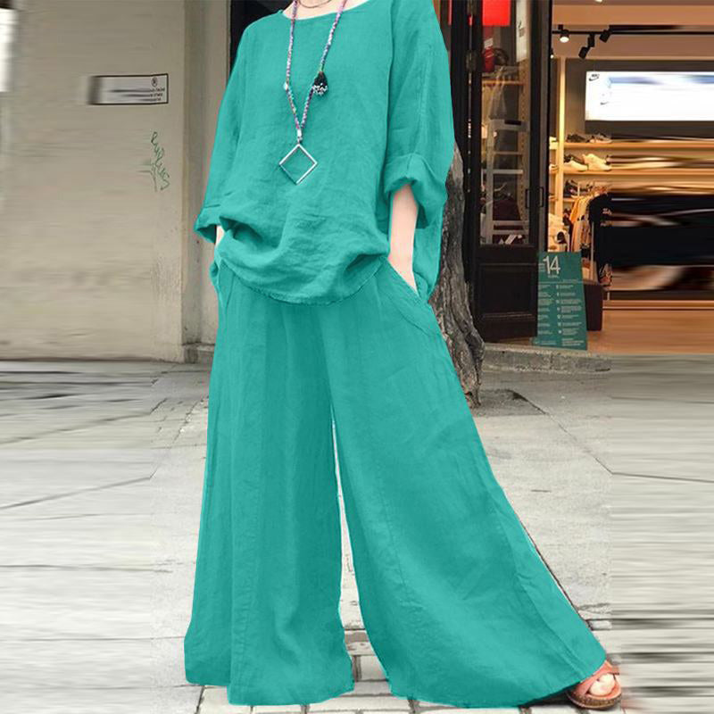 🌟Relaxed-fit Cotton And Hemp Suit For Women - All-Day Comfort ✨