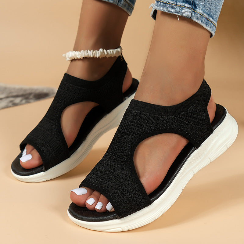 Breathable mesh platform sandals for women
