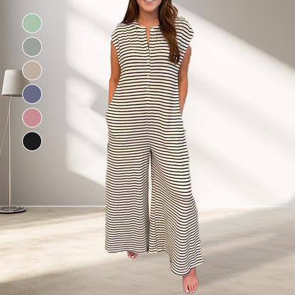 💥Last Day Special Sale 50% OFF💝✨Women's oversized Striped sleeveless Jumpsuit