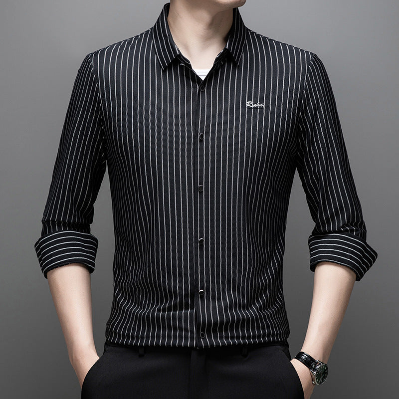 Men's Classic Wrinkle-Free Striped Shirt