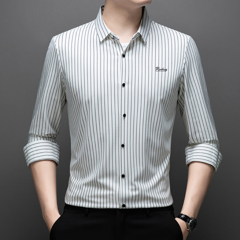 Men's Classic Wrinkle-Free Striped Shirt