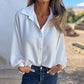 Women's Elegant Solid Color Button-Up Shirt