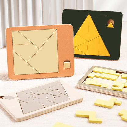 🧩 49% OFF NOW! ✨ Wooden Tangram Puzzle Board - 7 Colorful Geometric Shapes for Creative Pattern Sorting & Montessori Learning 🔺🔷