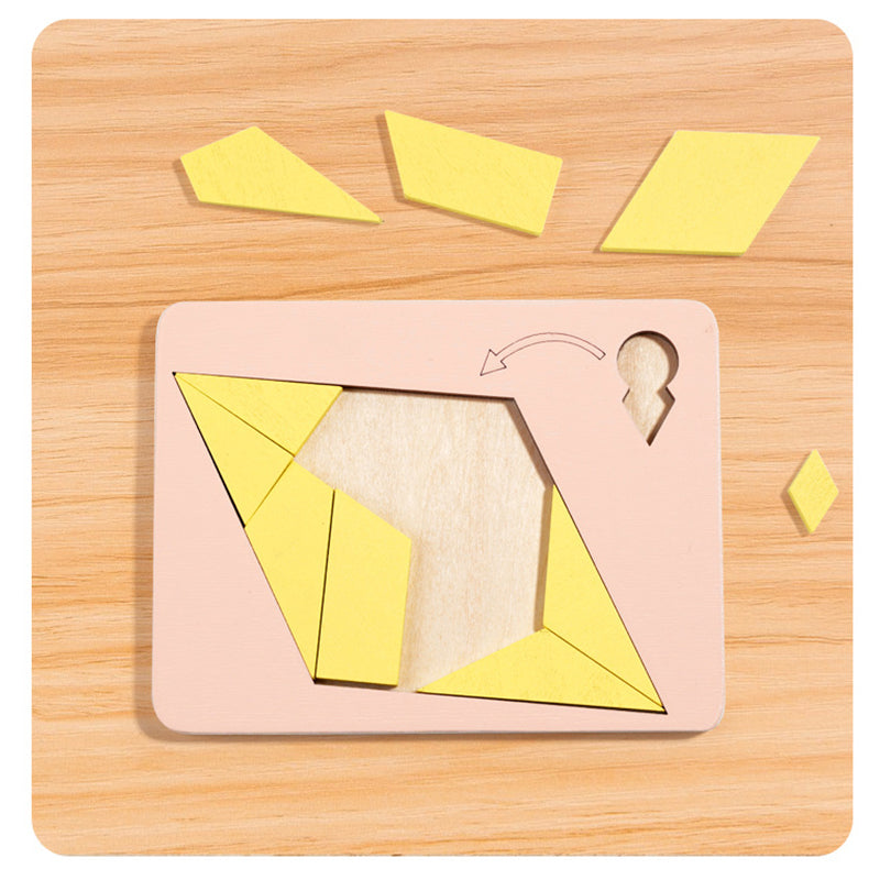 🧩 49% OFF NOW! ✨ Wooden Tangram Puzzle Board - 7 Colorful Geometric Shapes for Creative Pattern Sorting & Montessori Learning 🔺🔷