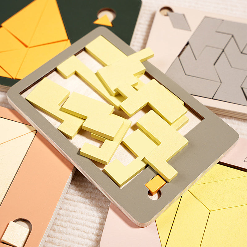 🧩 49% OFF NOW! ✨ Wooden Tangram Puzzle Board - 7 Colorful Geometric Shapes for Creative Pattern Sorting & Montessori Learning 🔺🔷