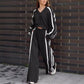 💕New sports suit 53% OFF💕V-Neck Sweatshirt & Wide-Leg Pants 2-Piece Set